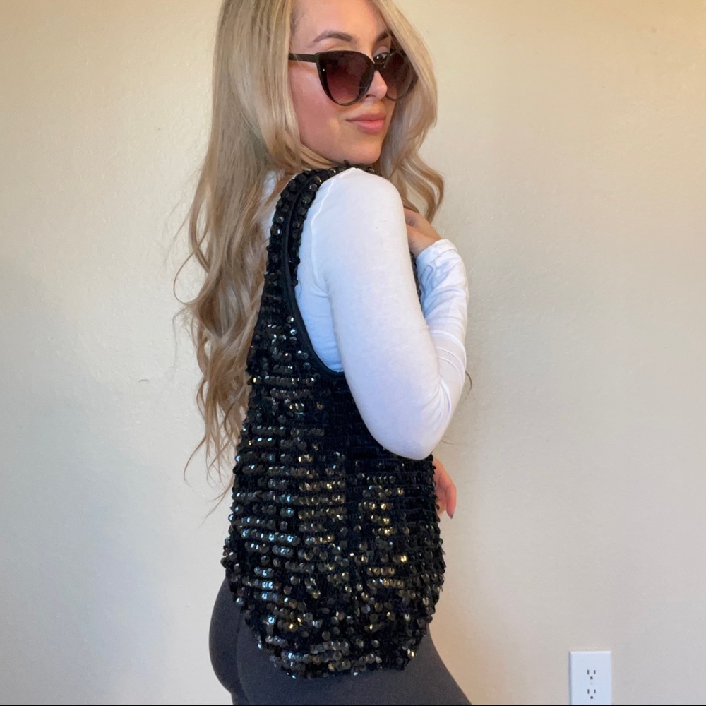 Black sequin bag